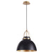 Myhouse Lighting Quorum - 823-5980 - One Light Pendant - Picture Lights - Matte Black w/ Aged Brass