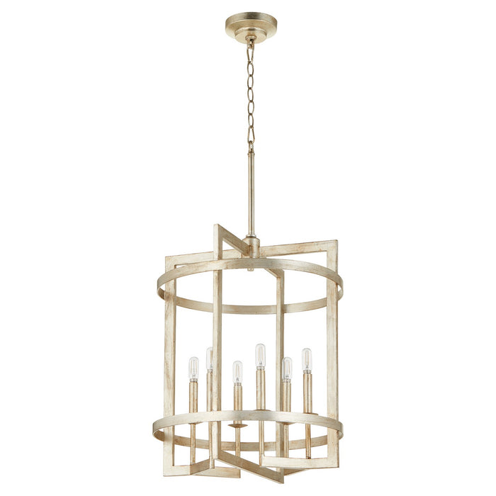 Myhouse Lighting Quorum - 874-6-60 - Six Light Entry - Merrick - Aged Silver Leaf