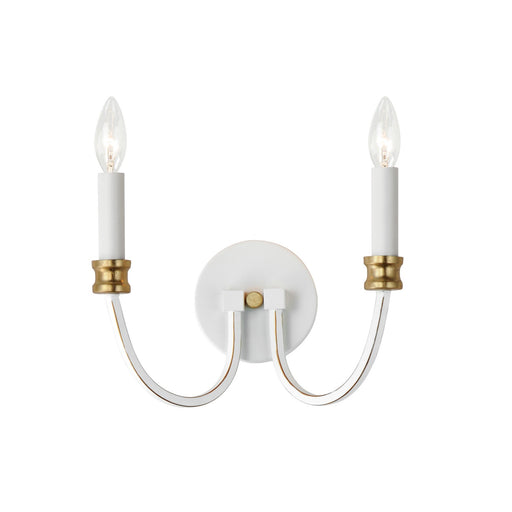 Myhouse Lighting Maxim - 11372WWTGL - Two Light Wall Sconce - Charlton - Weathered White/Gold Leaf