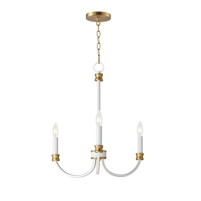 Myhouse Lighting Maxim - 11373WWTGL - Three Light Chandelier - Charlton - Weathered White/Gold Leaf