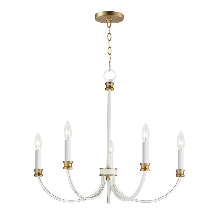 Myhouse Lighting Maxim - 11375WWTGL - Five Light Chandelier - Charlton - Weathered White/Gold Leaf