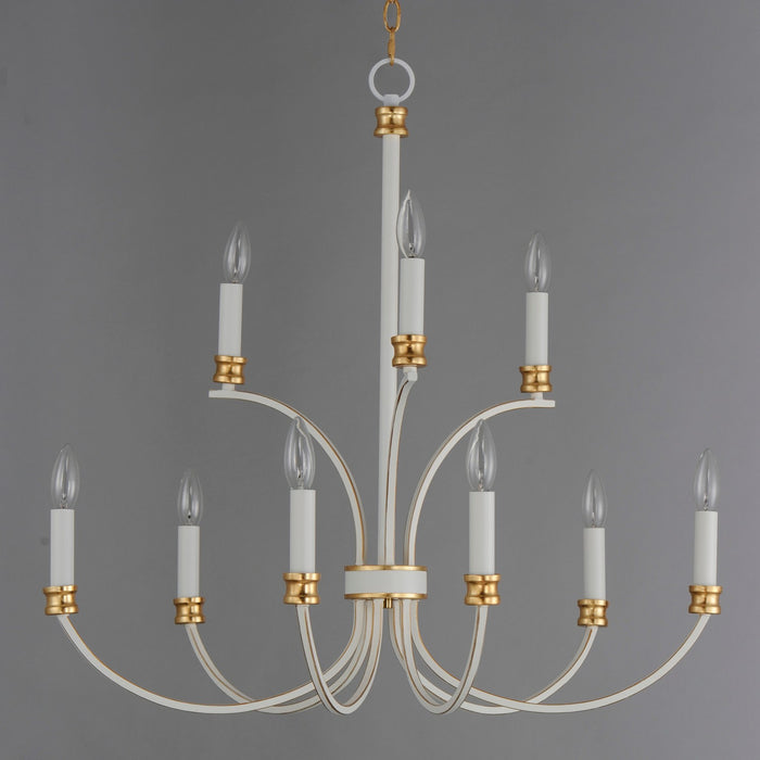 Myhouse Lighting Maxim - 11377WWTGL - Nine Light Chandelier - Charlton - Weathered White/Gold Leaf