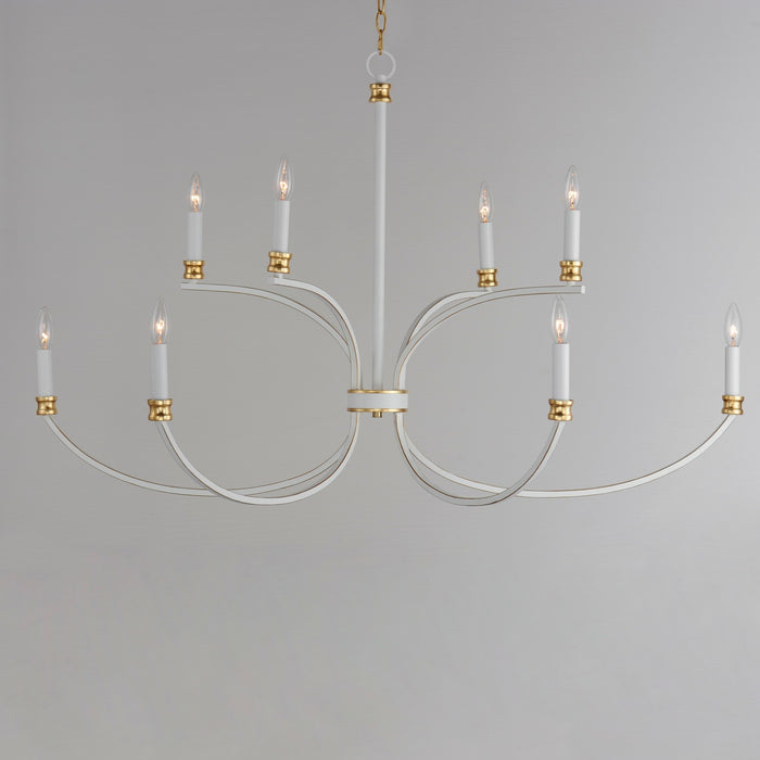 Myhouse Lighting Maxim - 11378WWTGL - Eight Light Chandelier - Charlton - Weathered White/Gold Leaf