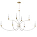 Myhouse Lighting Maxim - 11378WWTGL - Eight Light Chandelier - Charlton - Weathered White/Gold Leaf