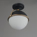 Myhouse Lighting Maxim - 12410SWBKWBR - One Light Semi Flush Mount - Duke - Black/Weathered Brass