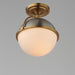 Myhouse Lighting Maxim - 12410SWSNSBR - One Light Semi Flush Mount - Duke - Satin Nickel / Satin Brass