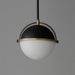 Myhouse Lighting Maxim - 12411SWBKWBR - One Light Pendant - Duke - Black/Weathered Brass