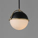 Myhouse Lighting Maxim - 12411SWBKWBR - One Light Pendant - Duke - Black/Weathered Brass