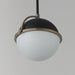 Myhouse Lighting Maxim - 12411SWBKWBR - One Light Pendant - Duke - Black/Weathered Brass