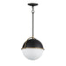 Myhouse Lighting Maxim - 12412SWBKWBR - One Light Pendant - Duke - Black/Weathered Brass