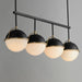 Myhouse Lighting Maxim - 12414SWBKWBR - Four Light Linear Pendant - Duke - Black/Weathered Brass