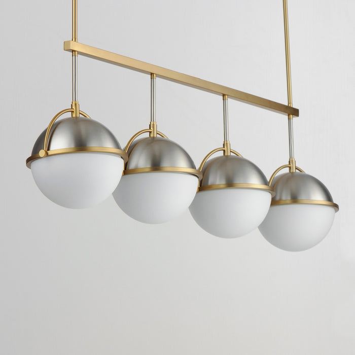 Myhouse Lighting Maxim - 12414SWSNSBR - Four Light Linear Pendant - Duke - Satin Nickel / Satin Brass