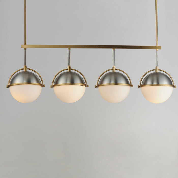 Myhouse Lighting Maxim - 12414SWSNSBR - Four Light Linear Pendant - Duke - Satin Nickel / Satin Brass