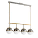 Myhouse Lighting Maxim - 12414SWSNSBR - Four Light Linear Pendant - Duke - Satin Nickel / Satin Brass