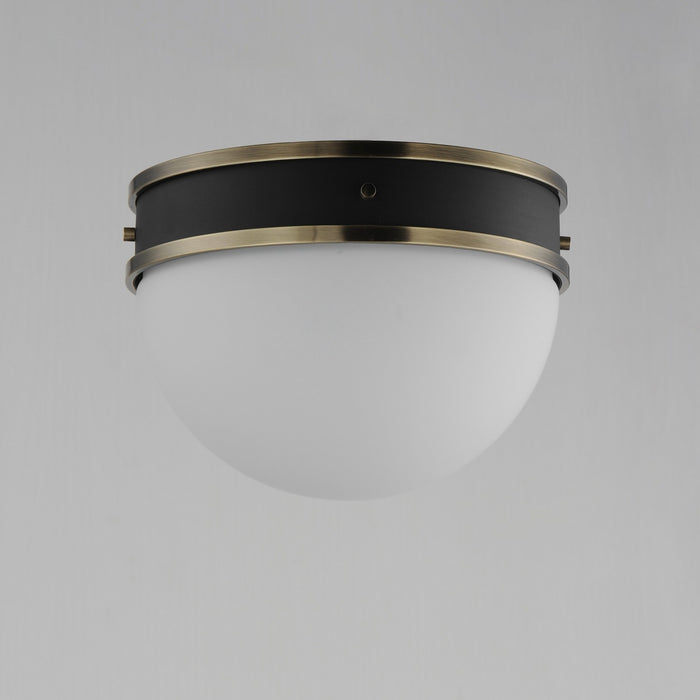 Myhouse Lighting Maxim - 12419SWBKWBR - One Light Flush Mount - Duke - Black/Weathered Brass