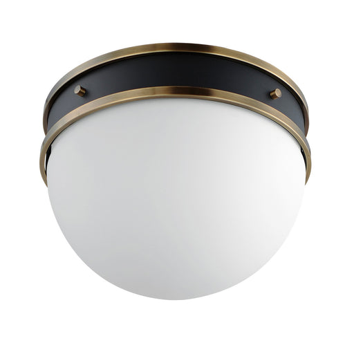 Myhouse Lighting Maxim - 12419SWBKWBR - One Light Flush Mount - Duke - Black/Weathered Brass