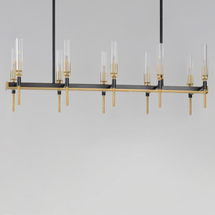 Myhouse Lighting Maxim - 16127CLBKAB - LED Linear Chandelier - Flambeau - Black / Antique Brass