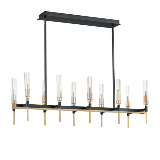 Myhouse Lighting Maxim - 16127CLBKAB - LED Linear Chandelier - Flambeau - Black / Antique Brass