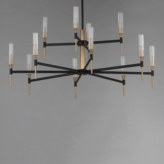 Myhouse Lighting Maxim - 16129CLBKAB - LED Chandelier - Flambeau - Black / Antique Brass