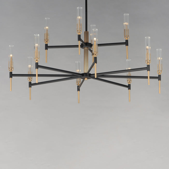 Myhouse Lighting Maxim - 16129CLBKAB - LED Chandelier - Flambeau - Black / Antique Brass