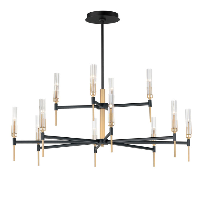 Myhouse Lighting Maxim - 16129CLBKAB - LED Chandelier - Flambeau - Black / Antique Brass