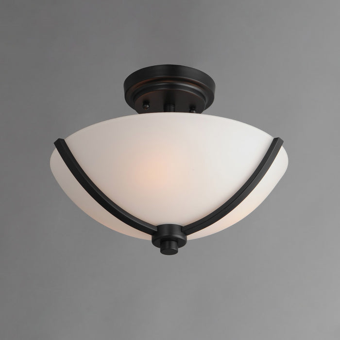 Myhouse Lighting Maxim - 20031SWBK - Three Light Semi Flush Mount - Deven - Black