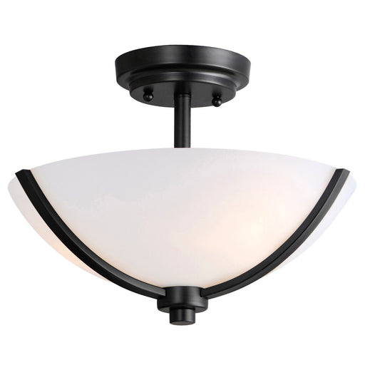 Myhouse Lighting Maxim - 20031SWBK - Three Light Semi Flush Mount - Deven - Black