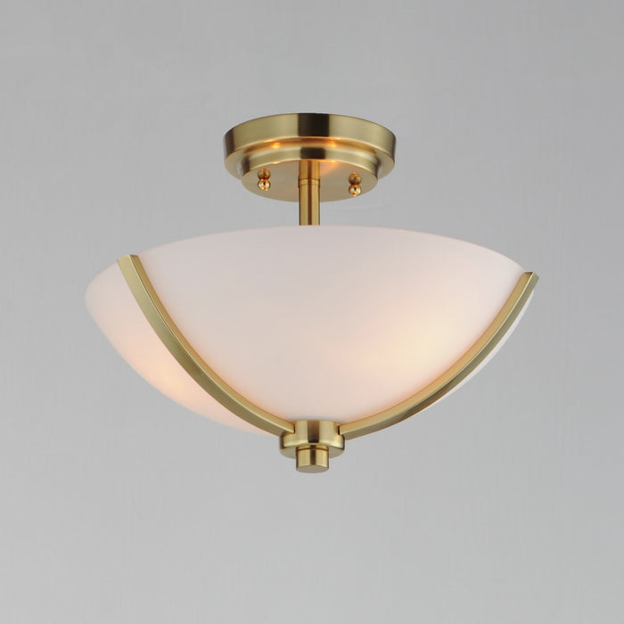 Myhouse Lighting Maxim - 20031SWSBR - Three Light Semi Flush Mount - Deven - Satin Brass