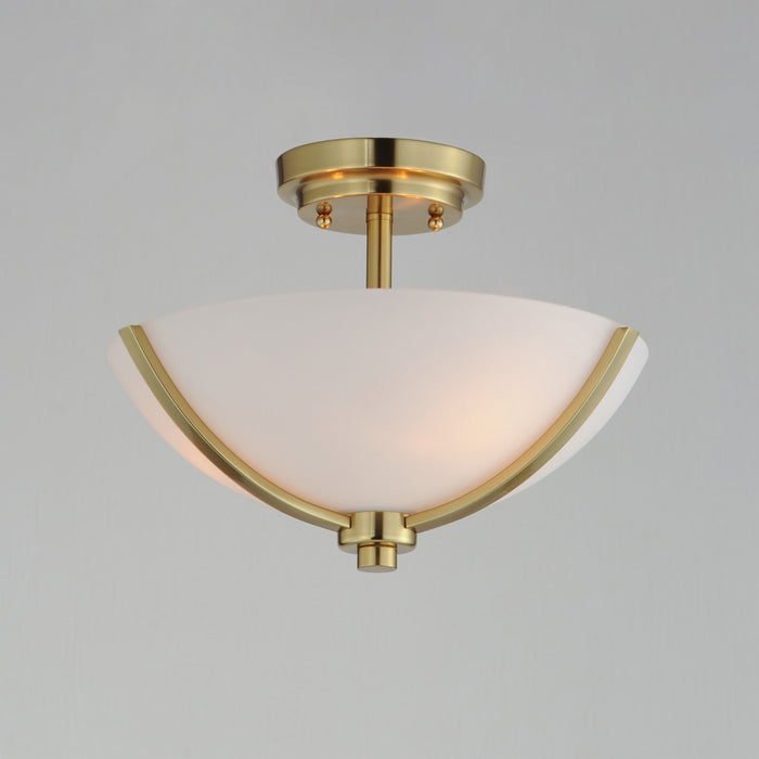 Myhouse Lighting Maxim - 20031SWSBR - Three Light Semi Flush Mount - Deven - Satin Brass