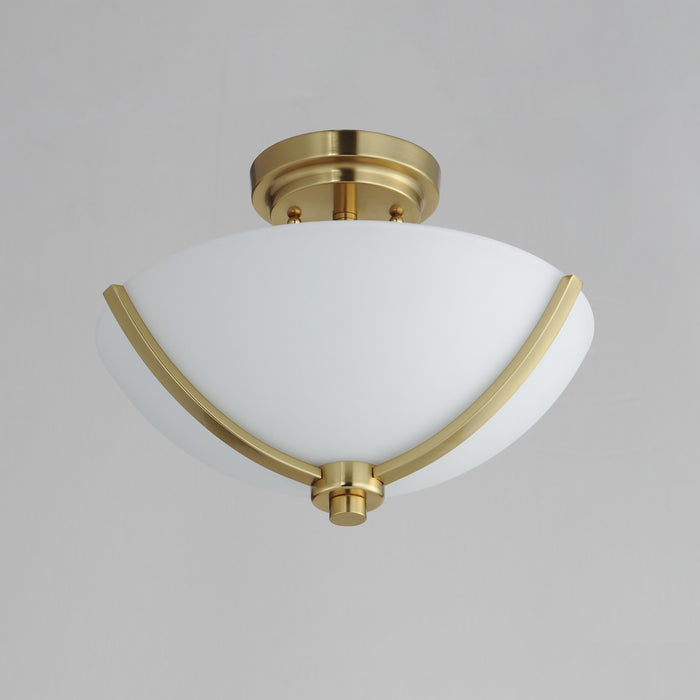 Myhouse Lighting Maxim - 20031SWSBR - Three Light Semi Flush Mount - Deven - Satin Brass