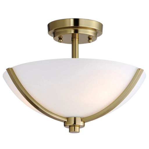 Myhouse Lighting Maxim - 20031SWSBR - Three Light Semi Flush Mount - Deven - Satin Brass