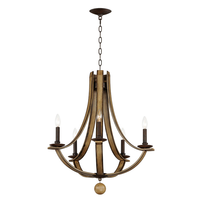 Myhouse Lighting Maxim - 20345DWAR - Five Light Chandelier - Basque - Driftwood/Anthracite