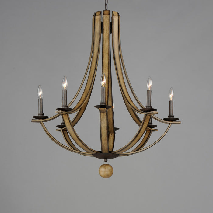 Myhouse Lighting Maxim - 20348DWAR - Eight Light Chandelier - Basque - Driftwood/Anthracite