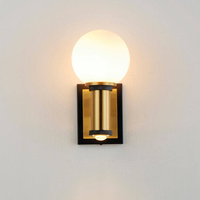 Myhouse Lighting Maxim - 32482SWBKNAB - LED Wall Sconce - San Simeon - Black / Natural Aged Brass