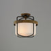 Myhouse Lighting Maxim - 32650SWBKAB - Three Light Semi Flush Mount - Ruffles - Black / Antique Brass