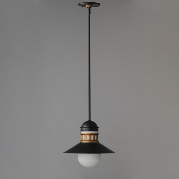 Myhouse Lighting Maxim - 35121SWBKAB - One Light Outdoor Pendant - Admiralty - Black / Antique Brass