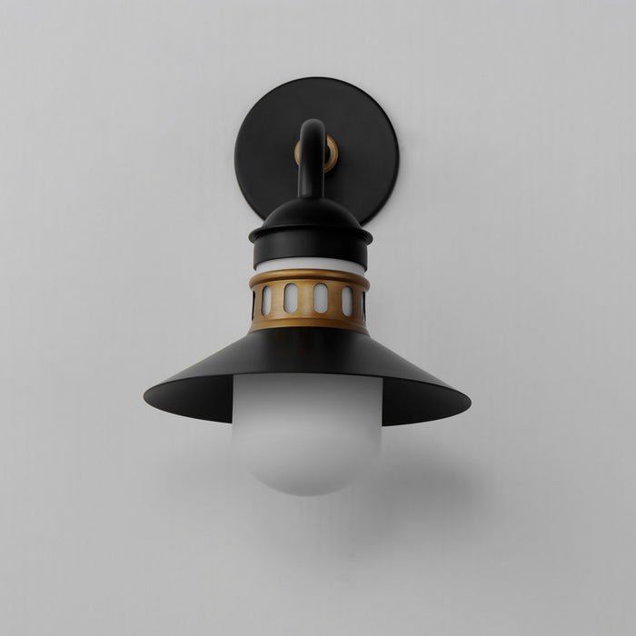 Myhouse Lighting Maxim - 35122SWBKAB - One Light Outdoor Wall Sconce - Admiralty - Black / Antique Brass