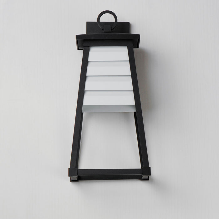 Myhouse Lighting Maxim - 40634WTBK - One Light Outdoor Wall Sconce - Shutters - White / Black