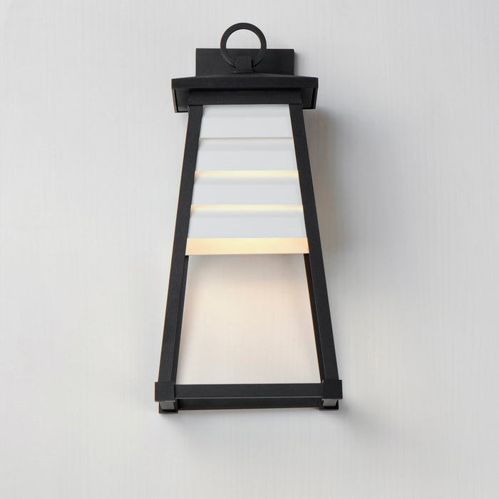 Myhouse Lighting Maxim - 40634WTBK - One Light Outdoor Wall Sconce - Shutters - White / Black