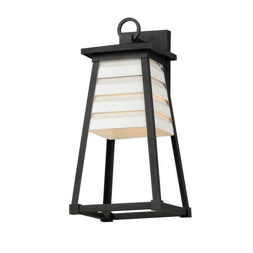 Myhouse Lighting Maxim - 40634WTBK - One Light Outdoor Wall Sconce - Shutters - White / Black