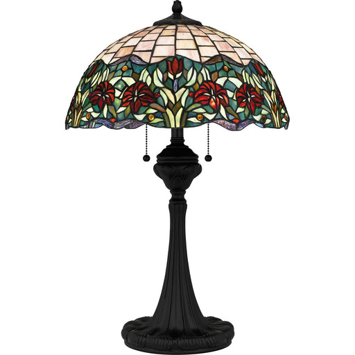 Myhouse Lighting Quoizel - TF16141MBK - Three Light Table Lamp - Tiffany - Matte Black