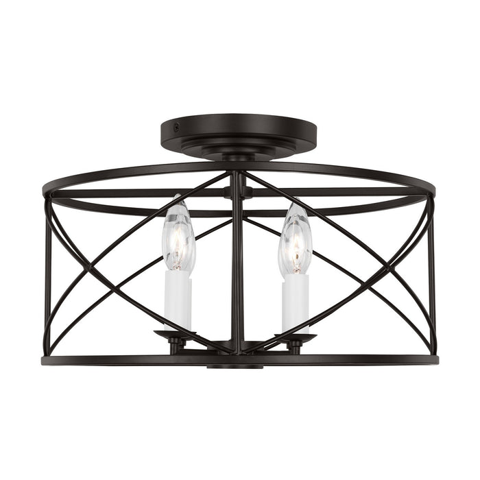 Myhouse Lighting Visual Comfort Studio - CF1134AI - Four Light Semi-Flush Mount - Beatrix - Aged Iron