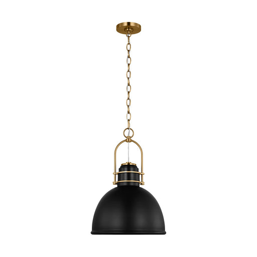 Myhouse Lighting Visual Comfort Studio - CP1411BBSMBK - One Light Pendant - Upland - Midnight Black and Burnished Brass