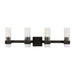 Myhouse Lighting Visual Comfort Studio - CV1024AI - Four Light Bath Vanity - Geneva - Aged Iron