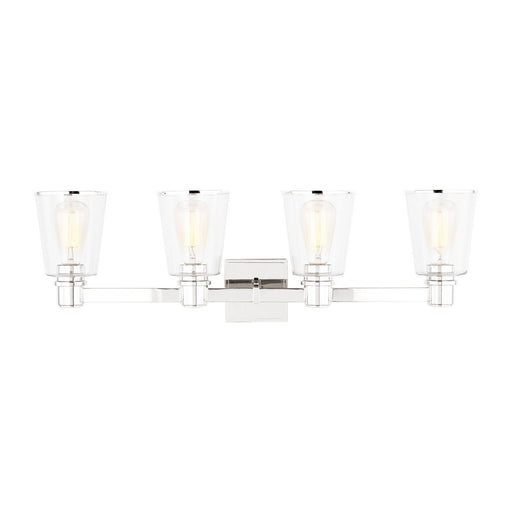 Myhouse Lighting Visual Comfort Studio - CV1034PN - Four Light Bath Vanity - Alessa - Polished Nickel