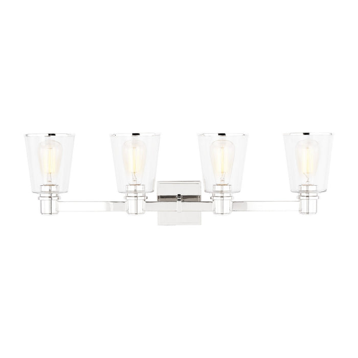 Myhouse Lighting Visual Comfort Studio - CV1034PN - Four Light Bath Vanity - Alessa - Polished Nickel