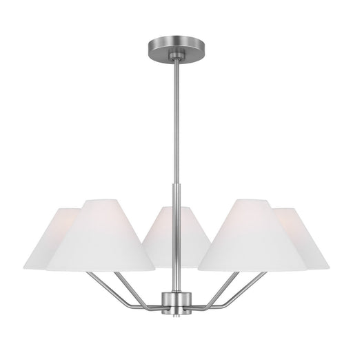 Myhouse Lighting Visual Comfort Studio - DJC1005BS - Five Light Chandelier - Burke - Brushed Steel