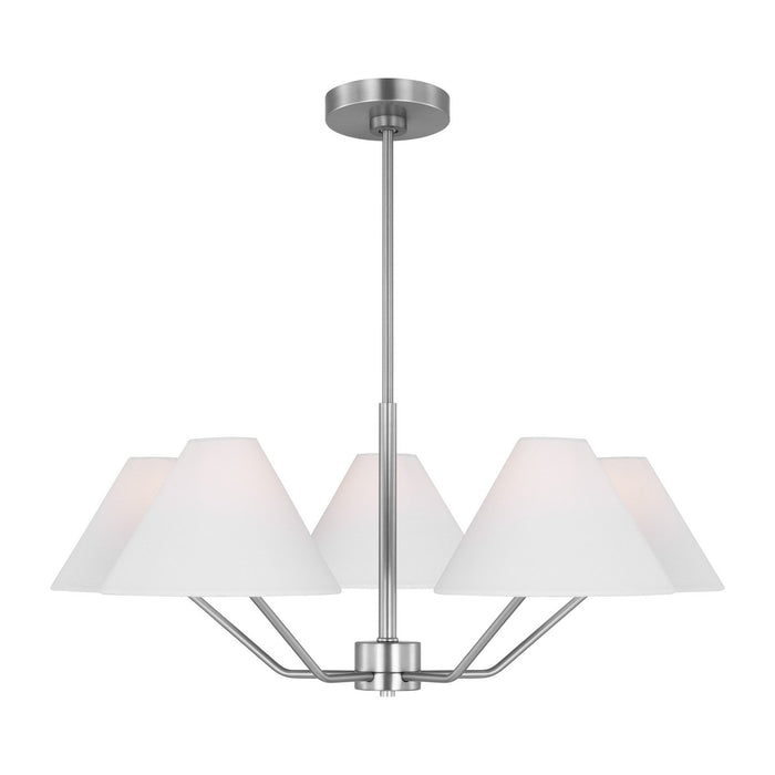 Myhouse Lighting Visual Comfort Studio - DJC1005BS - Five Light Chandelier - Burke - Brushed Steel