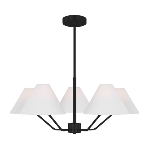 Myhouse Lighting Visual Comfort Studio - DJC1005MBK - Five Light Chandelier - Burke - Midnight Black