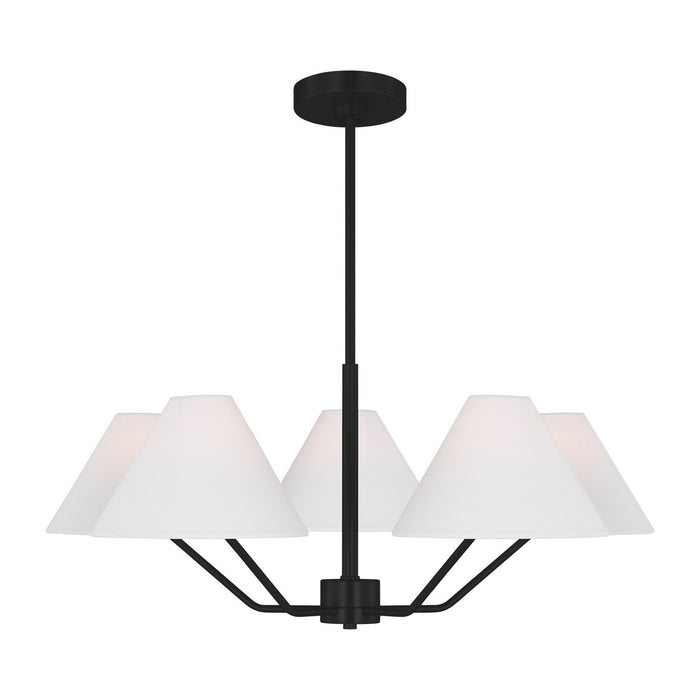 Myhouse Lighting Visual Comfort Studio - DJC1005MBK - Five Light Chandelier - Burke - Midnight Black